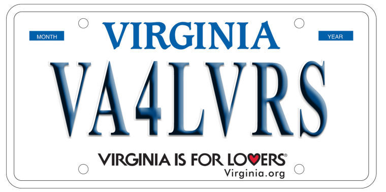 Virginia dmv outlet license plate